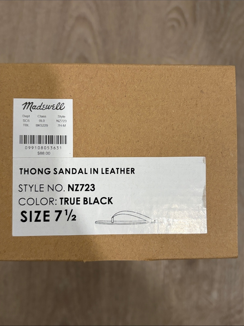 Madewell Iggy Thong Sandal - worn once